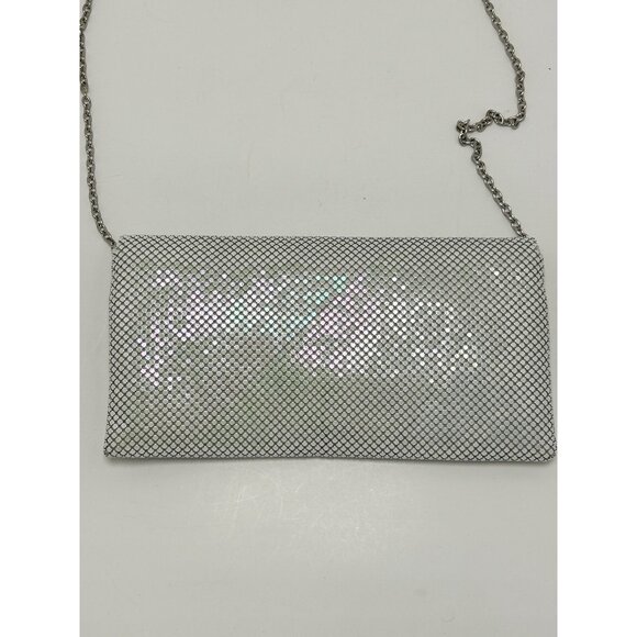 BCBGMAXAZRIA White Iridescent Crossbody Purse Clutch Handbag - Picture 3 of 5